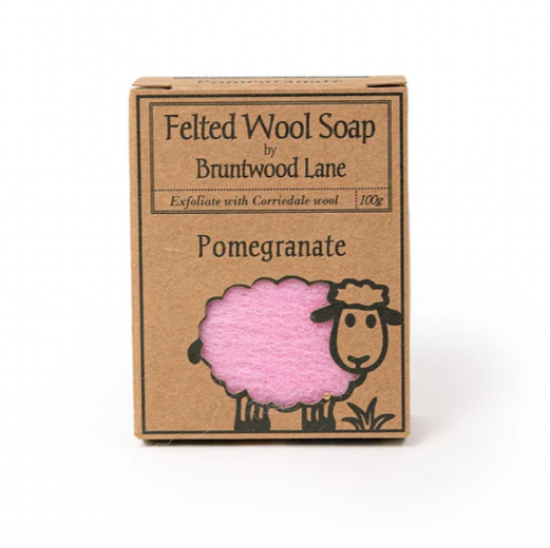 Picture of Handmade Felted Wool Soap, Pomegranate — 100 g