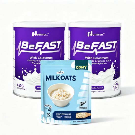 Picture of Nutrifull BeFAST Adult Nutritional Milk Powder — 2 x 650 g Tins with a Free Bag of Oats